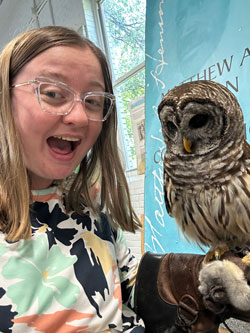 Emily Jones with Owl