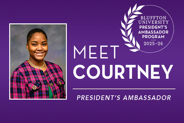 Courtney Benton appreciates the support of faculty and opportunities available at Bluffton.