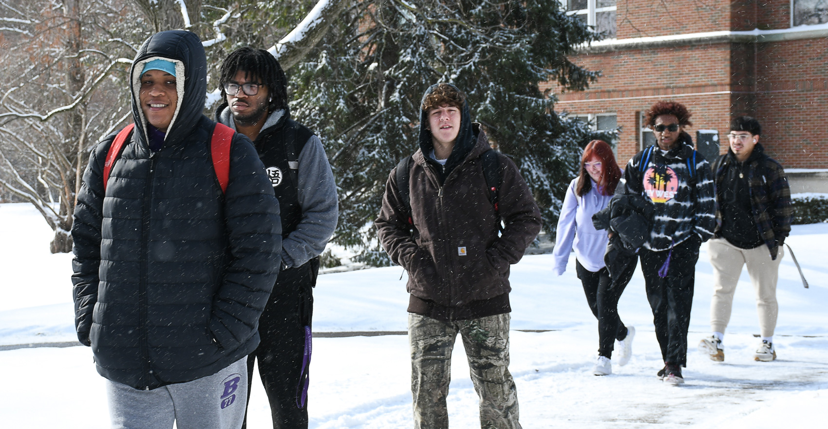 Students walking from class