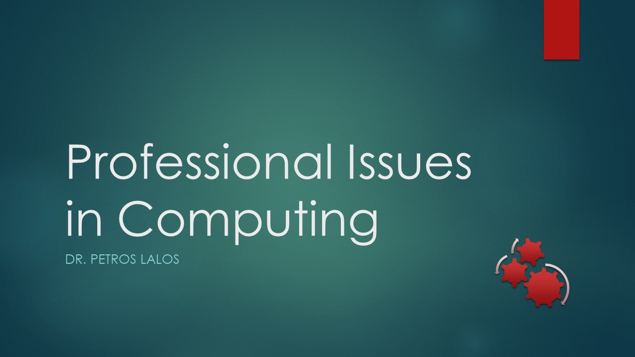 Course Image Professional Issues in Computing
